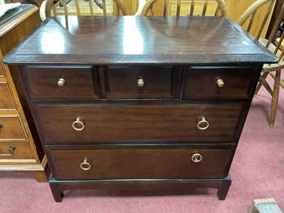 Lot 1575 - Stag Furniture Chest of Three Small Over two...