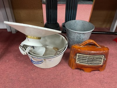 Lot 1462 - Brown Glaze Cased Electric Fire, 28cm wide,...