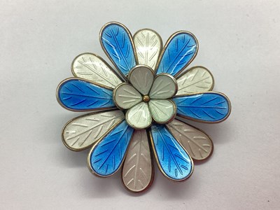 Lot 119 - A Norwegian Style Gilt Coloured Enamel...