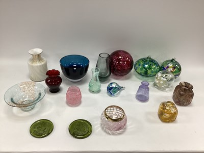 Lot 1273 - Coloured Glassware including ceiling hangers,...