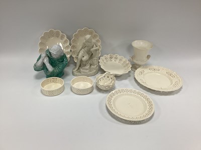 Lot 1171 - Royal Cream Ware - eight pieces, Parian Maiden...