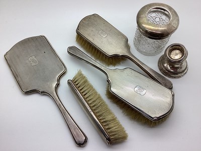 Lot 6 - A Hallmarked Silver Backed Dressing Table Set,...