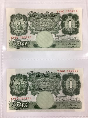 Lot 546 - Six Bank Of England 1940-1960 £1 Banknotes,...