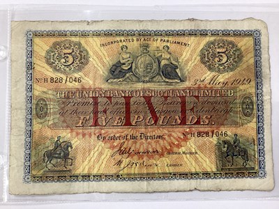 Lot 550 - A Union Bank Of Scotland £5 Banknote, 3rd May...