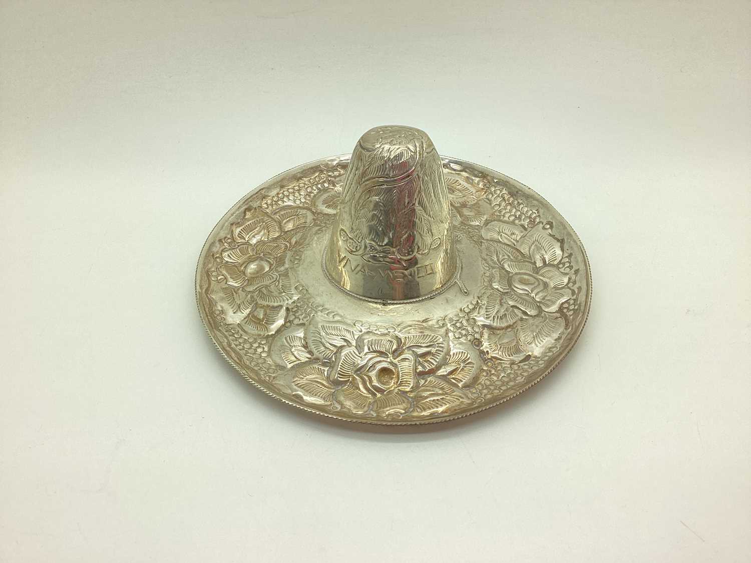 Lot 96 - A Mexican Sombrero Souvenir, stamped "Sterling...