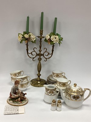 Lot 1190 - Brass Twin Branch Candolabra 41cm tall,...