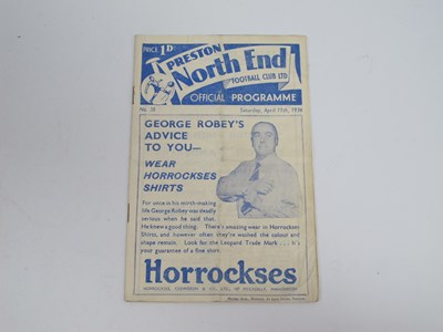 Lot 840 - 1935-36 Preston North End v Liverpool Sixteen...