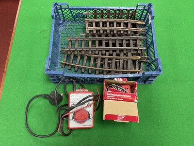 Lot 577 - Fourteen pieces of LGB G gauge track, with an...