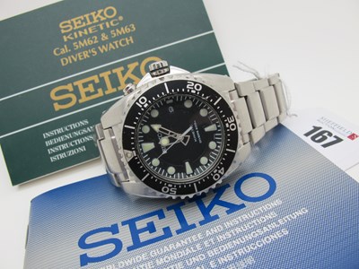 Lot 167 - Seiko; A Kinetic 200M Divers Gent's Wristwatch,...