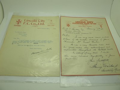 Lot 442 - Lincoln City Letter to Wolves Manager Frank...