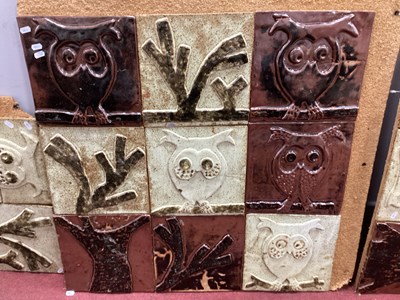 Lot 1163 - Ceramic Square Pottery Tiles in the form of...