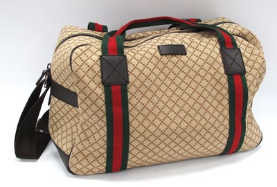 Lot 1387 - Gucci; A Vintage Diamante Beige Canvas...