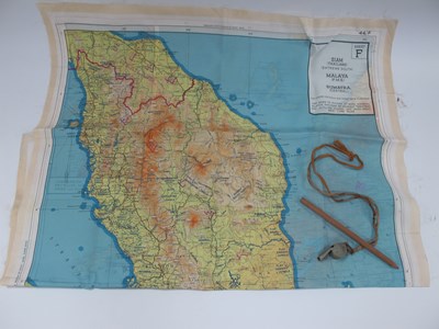 Lot 466 - WWII Silk Escape and Evasion Map of Siam,...