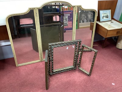 Lot 1539 - White Painted Folding Dressing Table Mirror,...