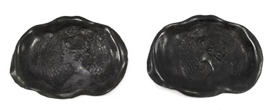 Lot 1310 - A Pair of Art Nouveau Pewter Pin Trays with...