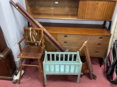 Lot 1645 - A Child's Oak Scooter, together with a pair of...