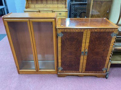 Lot 1553 - Teak Display Cabinet, with twin glazed doors,...