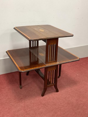 Lot 1587 - An Edwardian Mahogany Inlaid Two Tier Table,...