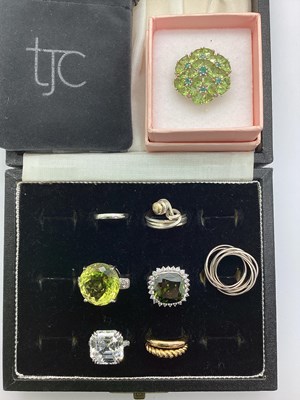 Lot 168 - Modern Large Diamonique (DQCZ) 925 Dress Ring,...