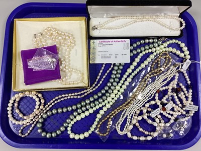 Lot 246 - A Collection of Pearl Bead Jewelley, to...