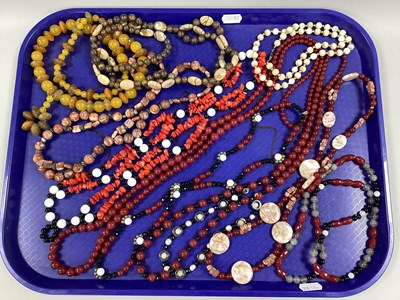 Lot 236 - A Collection of Modern Hardstone Necklaces, to...