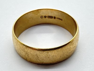 Lot 47 - A 9ct Gold Wide Plain Wedding Band, (finger...