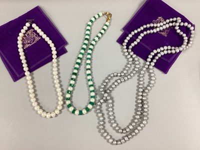 Lot 266 - A Pearl and Hardstone Beaded Necklace, to...