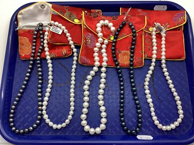Lot 274 - A Collection of "925" Clasped Pearl Bead...