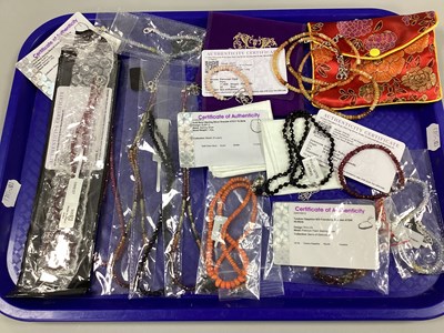 Lot 273 - An Assortment of "925" Clasped Beaded...