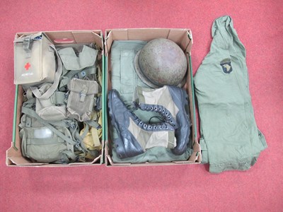 Lot 481 - U.S. Army M1 Combat Helmet and Liner, shirt...