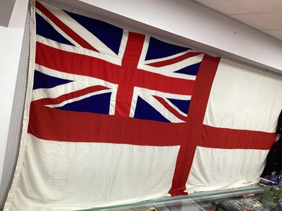 Lot 401 - Royal Navy White Ensign Flag, stamped with...