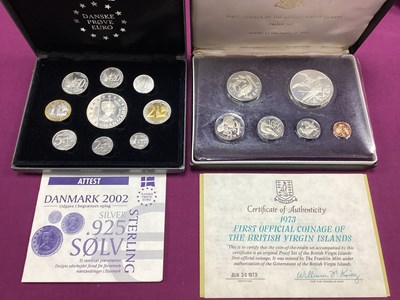 Lot 542 - 2002 Denmark Silver Euro Nine Coin Trial Set,...