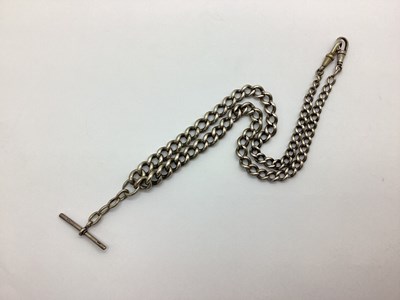 Lot 165 - A Graduated Curb Link Double Albert Chain, to...