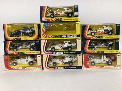 Lot 626 - Nine Circa 1970's Corgi Diecast Model Formula...