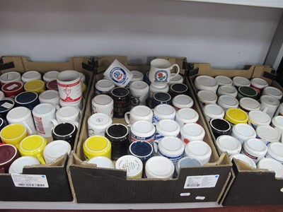 Lot 345 - Pottery Football Mugs. Alphabetically sorted...