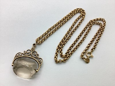 Lot 85 - A Decorative 9ct Gold Hardstone Spinning Fob,...
