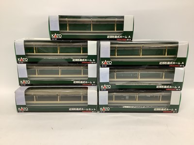 Lot 902 - Seven boxed Kato N gauge island "flag stop" (="...