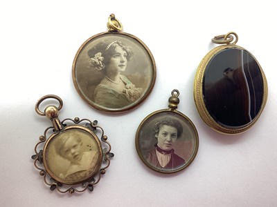 Lot 182 - Three Antique Style Sweetheart Pendants, each...