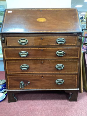 Lot 1552 - Edwardian Mahogany Bureau, a fall front with...