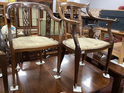 Lot 1551A - Two Edwardian Mahogany Elbow Chairs. (2)