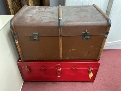 Lot 1586 - A Vintage Travelling Trunk, together with one...