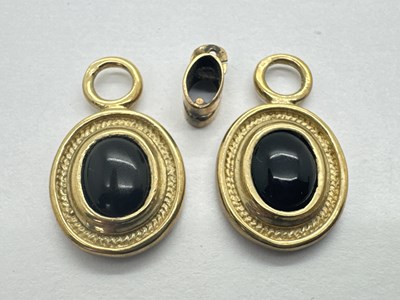 Lot 126 - A Pair of Modern Single Stone Pendants, each...