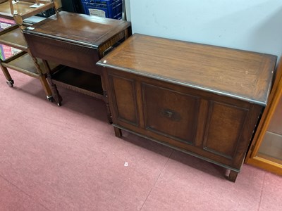 Lot 1554 - XX Century Oak Blanket Box, with a hinged lid,...