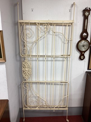 Lot 1562 - Cream Painted Cast Iron Bed, single bed with...