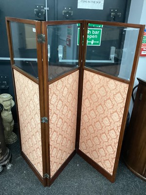 Lot 1566 - Early XX Century Mahogany Three Fold Screen,...