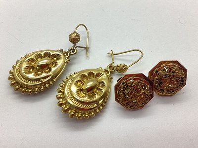 Lot 72 - A Pair of Highly Decorative Drop Earrings, of...