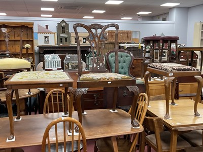 Lot 1619 - XX Century Walnut Stool, with drop-in seat,...