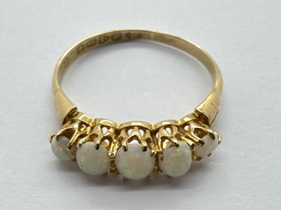 Lot 54 - An 18ct Chester Gold Five Stone Ring,...