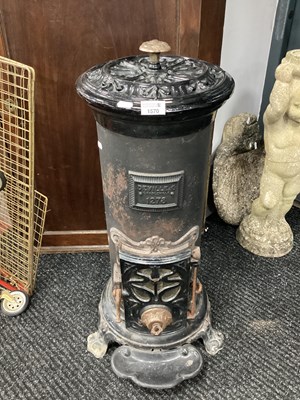 Lot 1570 - Antique Cast Iron Log Burner, mark Deville Co,...