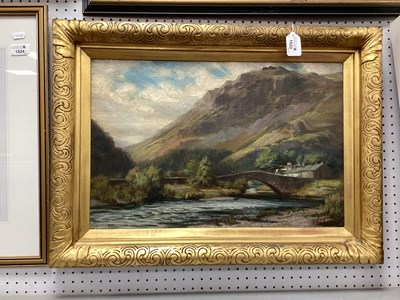 Lot 1523 - Wirgman Mountain Landscape with Figures on...